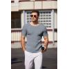 COOFANDY Men’s Knit T Shirt Short Sleeve Crewneck Casual Vintage T-Shirts Summer Twist Knitted Pullover Tee(Grey)
