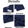 COOFANDY Men’s Knit T Shirt Short Sleeve Crewneck Casual Vintage T-Shirts Summer Twist Knitted Pullover Tee(Navy Blue)