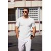 COOFANDY Men’s Knit T Shirt Short Sleeve Crewneck Casual Vintage T-Shirts Summer Twist Knitted Pullover Tee(White)