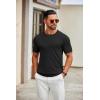 COOFANDY Mens Knit T-Shirts Casual Crewneck Short Sleeve Shirts Summer Tops Basic Pullover Tees(All Black)