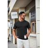 COOFANDY Mens Knit T-Shirts Casual Crewneck Short Sleeve Shirts Summer Tops Basic Pullover Tees(All Black)
