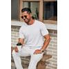 COOFANDY Mens Knit T-Shirts Casual Crewneck Short Sleeve Shirts Summer Tops Basic Pullover Tees(All White)