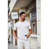COOFANDY Mens Knit T-Shirts Casual Crewneck Short Sleeve Shirts Summer Tops Basic Pullover Tees(All White)