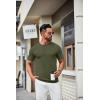COOFANDY Mens Knit T-Shirts Casual Crewneck Short Sleeve Shirts Summer Tops Basic Pullover Tees(Army Green)