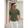 COOFANDY Mens Knit T-Shirts Casual Crewneck Short Sleeve Shirts Summer Tops Basic Pullover Tees(Army Green)