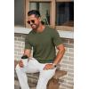 COOFANDY Mens Knit T-Shirts Casual Crewneck Short Sleeve Shirts Summer Tops Basic Pullover Tees(Army Green)