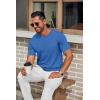 COOFANDY Mens Knit T-Shirts Casual Crewneck Short Sleeve Shirts Summer Tops Basic Pullover Tees(Denim Blue)