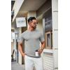COOFANDY Mens Knit T-Shirts Casual Crewneck Short Sleeve Shirts Summer Tops Basic Pullover Tees(Grey)