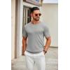 COOFANDY Mens Knit T-Shirts Casual Crewneck Short Sleeve Shirts Summer Tops Basic Pullover Tees(Grey)
