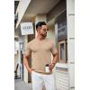 COOFANDY Mens Knit T-Shirts Casual Crewneck Short Sleeve Shirts Summer Tops Basic Pullover Tees(Khaki)