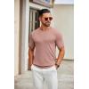 COOFANDY Mens Knit T-Shirts Casual Crewneck Short Sleeve Shirts Summer Tops Basic Pullover Tees(Light Pink)