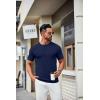 COOFANDY Mens Knit T-Shirts Casual Crewneck Short Sleeve Shirts Summer Tops Basic Pullover Tees(Navy Blue)