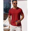 COOFANDY Mens Knit T-Shirts Casual Crewneck Short Sleeve Shirts Summer Tops Basic Pullover Tees(Red)
