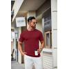 COOFANDY Mens Knit T-Shirts Casual Crewneck Short Sleeve Shirts Summer Tops Basic Pullover Tees(Wine Red)