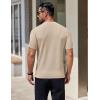 COOFANDY Men’s Knit T-Shirts Short Sleeve Crewneck Shirt Casual Textured Pullover Tees(Apricot)