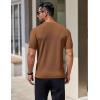 COOFANDY Men’s Knit T-Shirts Short Sleeve Crewneck Shirt Casual Textured Pullover Tees(Brown)