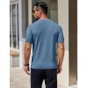 COOFANDY Men’s Knit T-Shirts Short Sleeve Crewneck Shirt Casual Textured Pullover Tees(Gray Blue)
