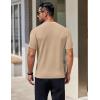 COOFANDY Men’s Knit T-Shirts Short Sleeve Crewneck Shirt Casual Textured Pullover Tees(Khaki)
