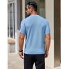 COOFANDY Men’s Knit T-Shirts Short Sleeve Crewneck Shirt Casual Textured Pullover Tees(Light Blue)