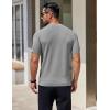 COOFANDY Men’s Knit T-Shirts Short Sleeve Crewneck Shirt Casual Textured Pullover Tees(Light Grey)