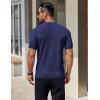 COOFANDY Men’s Knit T-Shirts Short Sleeve Crewneck Shirt Casual Textured Pullover Tees(Navy Blue)