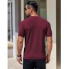 COOFANDY Men’s Knit T-Shirts Short Sleeve Crewneck Shirt Casual Textured Pullover Tees(Wine Red)