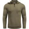 COOFANDY Mens Knitted Hoodie Sweater Long Sleeve Turtleneck Quarter Zip Pullover Sweaters with Pocket(Army Green)