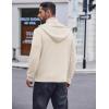 COOFANDY Mens Knitted Hoodie Sweater Long Sleeve Turtleneck Quarter Zip Pullover Sweaters with Pocket(Beige)