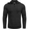 COOFANDY Mens Knitted Hoodie Sweater Long Sleeve Turtleneck Quarter Zip Pullover Sweaters with Pocket(Black)