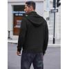 COOFANDY Mens Knitted Hoodie Sweater Long Sleeve Turtleneck Quarter Zip Pullover Sweaters with Pocket(Black)