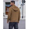 COOFANDY Mens Knitted Hoodie Sweater Long Sleeve Turtleneck Quarter Zip Pullover Sweaters with Pocket(Brown)