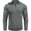 COOFANDY Mens Knitted Hoodie Sweater Long Sleeve Turtleneck Quarter Zip Pullover Sweaters with Pocket(Dark Gray)