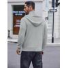 COOFANDY Mens Knitted Hoodie Sweater Long Sleeve Turtleneck Quarter Zip Pullover Sweaters with Pocket(Light Gray)