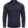 COOFANDY Mens Knitted Hoodie Sweater Long Sleeve Turtleneck Quarter Zip Pullover Sweaters with Pocket(Navy Blue)