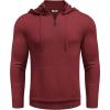 COOFANDY Mens Knitted Hoodie Sweater Long Sleeve Turtleneck Quarter Zip Pullover Sweaters with Pocket(Wine Red)