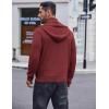 COOFANDY Mens Knitted Hoodie Sweater Long Sleeve Turtleneck Quarter Zip Pullover Sweaters with Pocket(Wine Red)