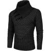 COOFANDY Men’s Knitted Hoodies Pullover Casual Long Sleeve Turtleneck Sweaters(A- Black)