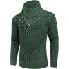 COOFANDY Men’s Knitted Hoodies Pullover Casual Long Sleeve Turtleneck Sweaters(A- Green)