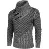 COOFANDY Men’s Knitted Hoodies Pullover Casual Long Sleeve Turtleneck Sweaters(A- Light Grey)