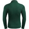 COOFANDY Men’s Knitted Turtleneck Pullover Shawl Collar Sweaters Slim Fit High Neck Hoodies with Pockets(Blackish Green)