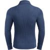 COOFANDY Men’s Knitted Turtleneck Pullover Shawl Collar Sweaters Slim Fit High Neck Hoodies with Pockets(Blue)