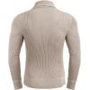 COOFANDY Men’s Knitted Turtleneck Pullover Shawl Collar Sweaters Slim Fit High Neck Hoodies with Pockets(Camel)