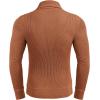 COOFANDY Men’s Knitted Turtleneck Pullover Shawl Collar Sweaters Slim Fit High Neck Hoodies with Pockets(Caramel)