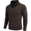 COOFANDY Men’s Knitted Turtleneck Pullover Shawl Collar Sweaters Slim Fit High Neck Hoodies with Pockets(Coffee)