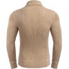 COOFANDY Men’s Knitted Turtleneck Pullover Shawl Collar Sweaters Slim Fit High Neck Hoodies with Pockets(Khaki)
