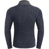 COOFANDY Men’s Knitted Turtleneck Pullover Shawl Collar Sweaters Slim Fit High Neck Hoodies with Pockets(Navy Blue)