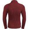 COOFANDY Men’s Knitted Turtleneck Pullover Shawl Collar Sweaters Slim Fit High Neck Hoodies with Pockets(Wine Red)