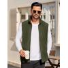 COOFANDY Men’s Lightweight Fleece Vest Sleeveless Zip Up Warm Jacket Casual Outerwear Vests With Pockets(Army Green)