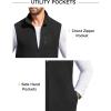 COOFANDY Men’s Lightweight Fleece Vest Sleeveless Zip Up Warm Jacket Casual Outerwear Vests With Pockets(Black)