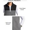 COOFANDY Men’s Lightweight Fleece Vest Sleeveless Zip Up Warm Jacket Casual Outerwear Vests With Pockets(Black/Deep Grey)